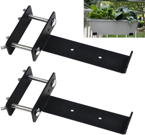 metal flower box railing bracket|flower box for railing adjustable.